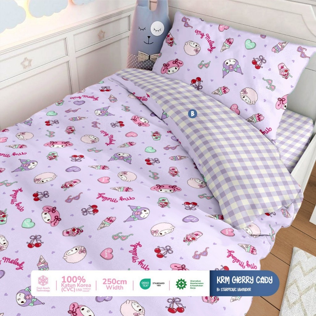 Sprei Set Katun Star Premium Motif Krm Cherry Cady P
