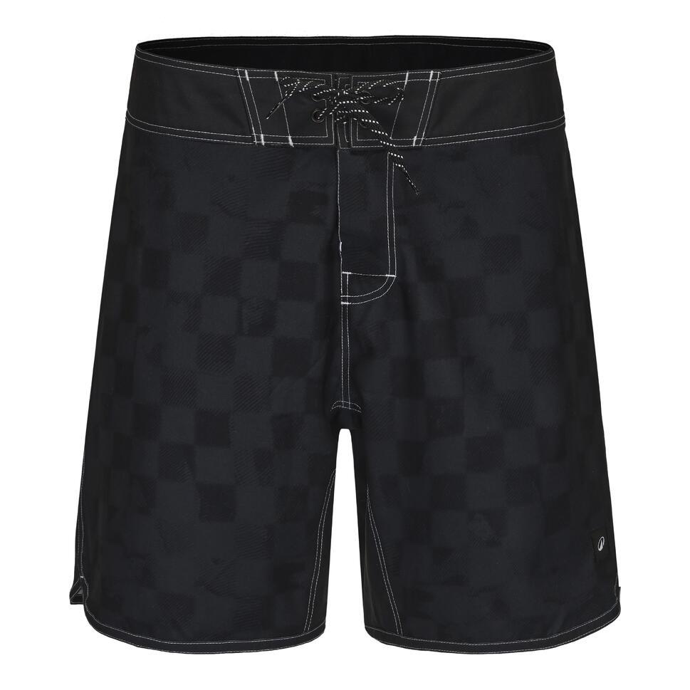 Decathlon OLAIAN Celana Pendek Selancar Pria 500 - Ukuran 18 Inci - Motif Kotak-Kotak Hitam - 892799