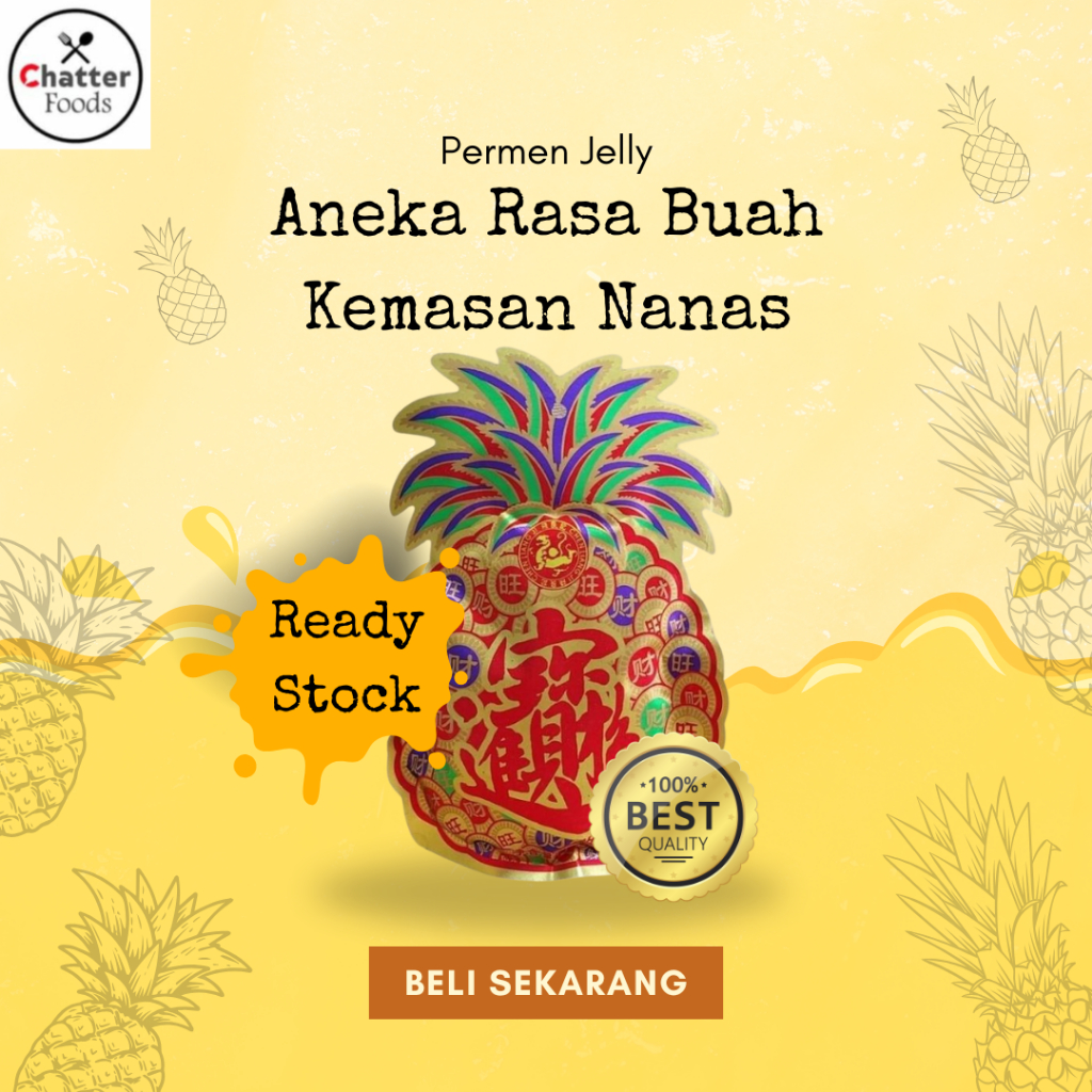 Permen Imlek / Permen Jelly Nanas Aneka Rasa / Permen Aneka Rasa Buah 300gr