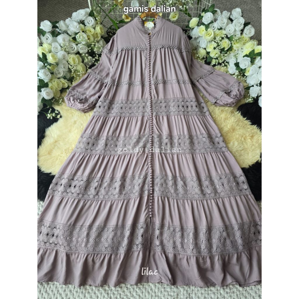 Gamis Dalian Kancing 1000 Aktif Ghatbiyya Goldy Premium Katun Polos
