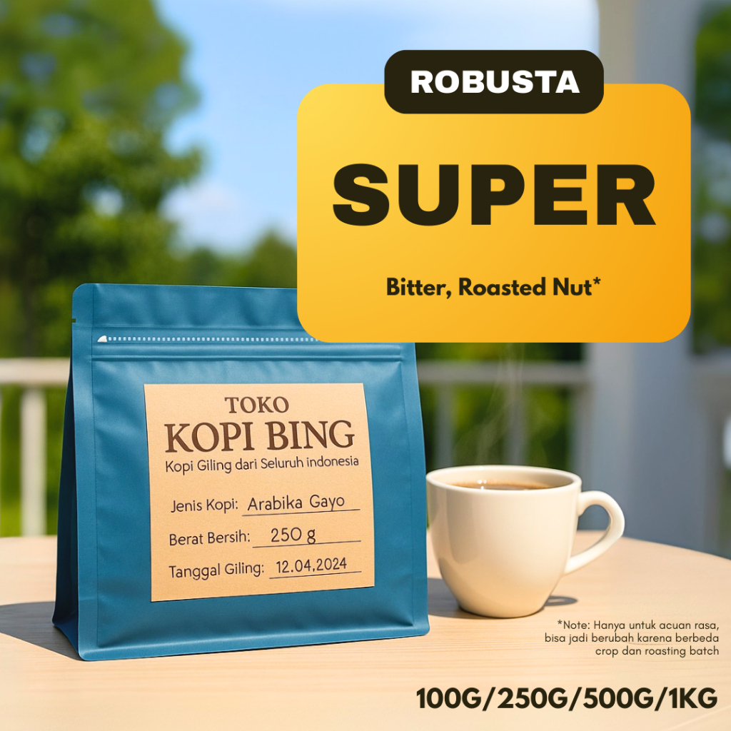 Kopi Bing Kopi Robusta Super 100gr 200gr 500gr