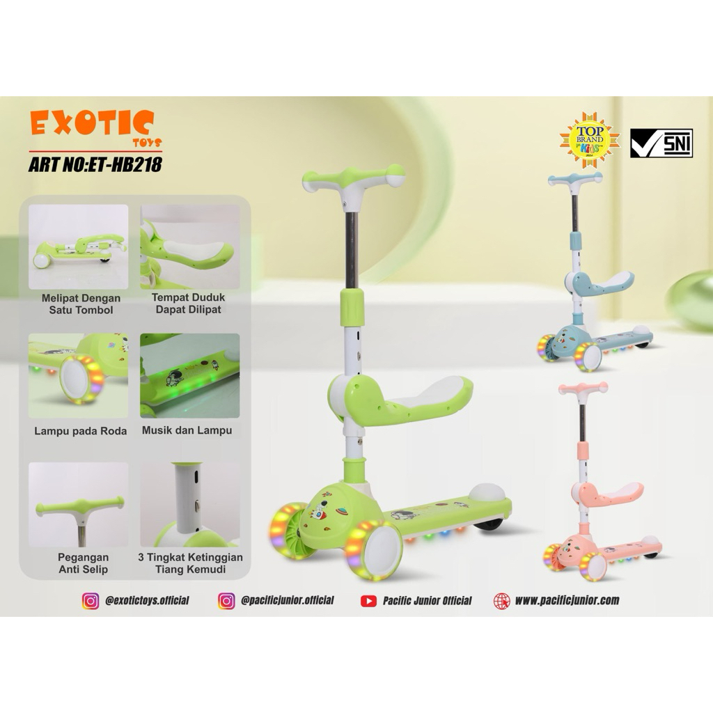 TERMURAH MAINAN ANAK SCOOTER EXOTIC ET HB 005  / HB 006 / HB 013 / HB 202 / HB 206 MURAH LUCU / MAIN