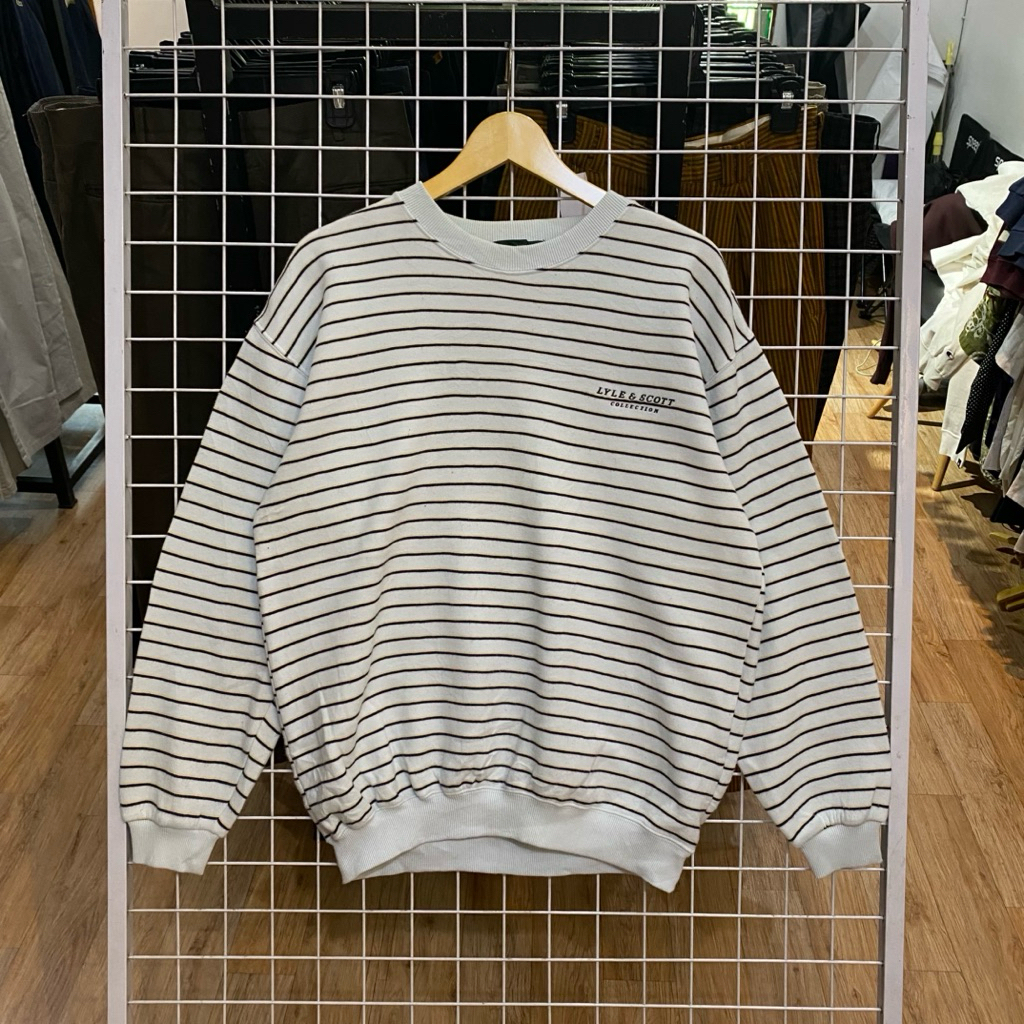 Lyle Scott Stripe Crewneck