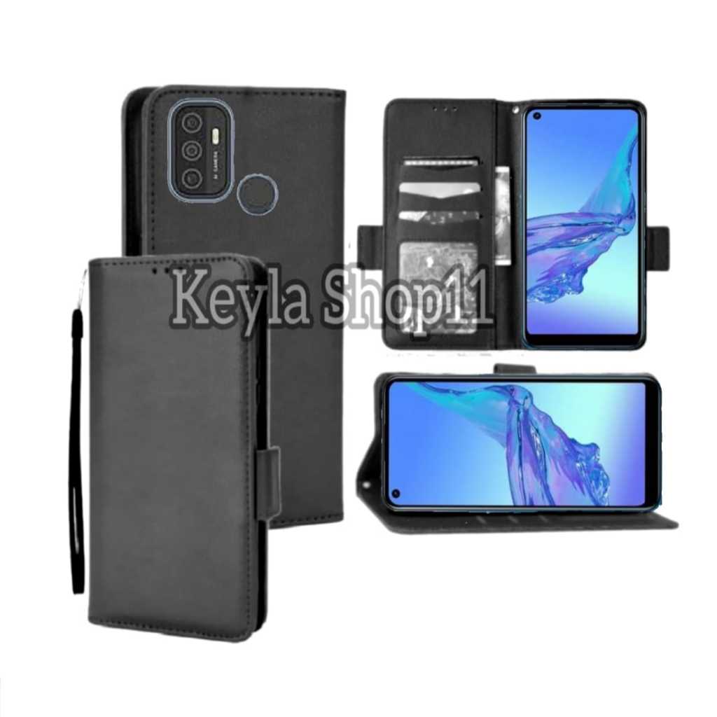 Case Flip Untuk OPPO A53/A33 2020 Soft Case Dompet Flip Cover Leather Premium Casing HP