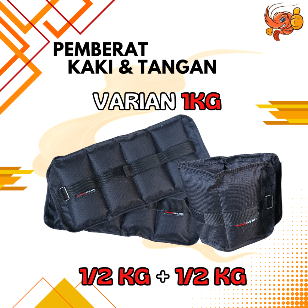 Bending pemberat kaki dan tangan (Kiri 0.5kg + 0.5kg= Varian 1kg)