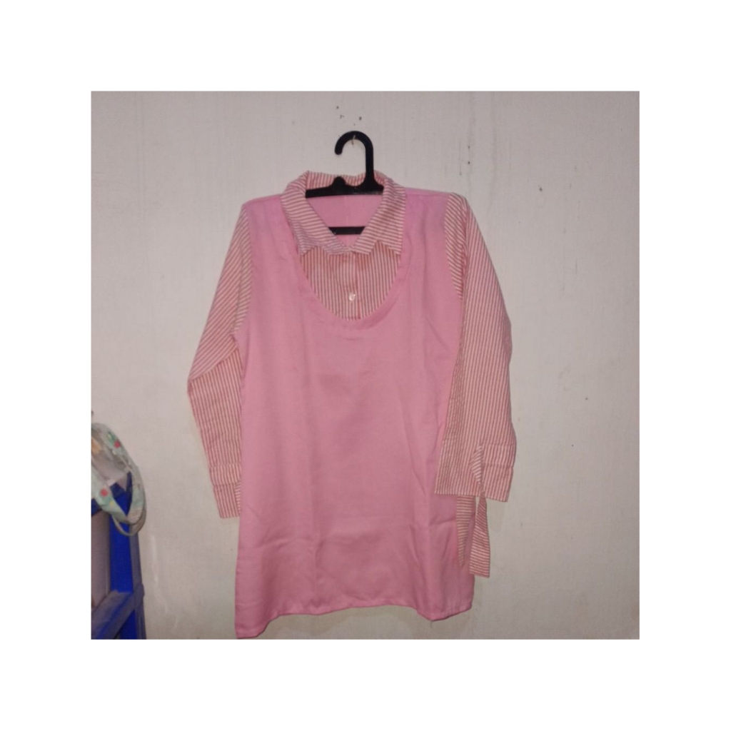 (Preloved Pribadi) Kemeja Pink salur