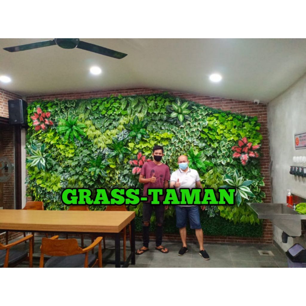 Taman vertikal garden sintetis - penghias dinding vertical garden artificial