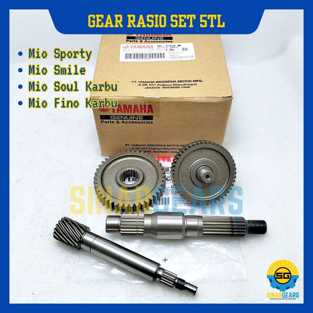 Gear Rasio Set Original Yamaha 5TL Gigi Rasio Mio Sporty Mio Soul Mio Smile Fino Karbu Gearbox Garda