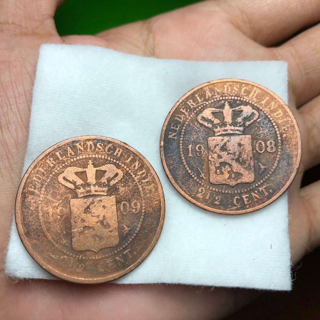 Koin Kuno Benggol Asli 2pcs 1908 dan 09