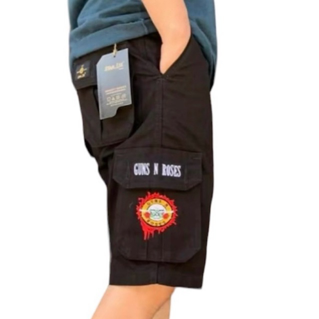 CARGO PENDEK UK 27-42 - CELANA CARGO PENDEK BORDIRAN MUSIK METAL TERBARU - CELANA CARGO PENDEK BORDI