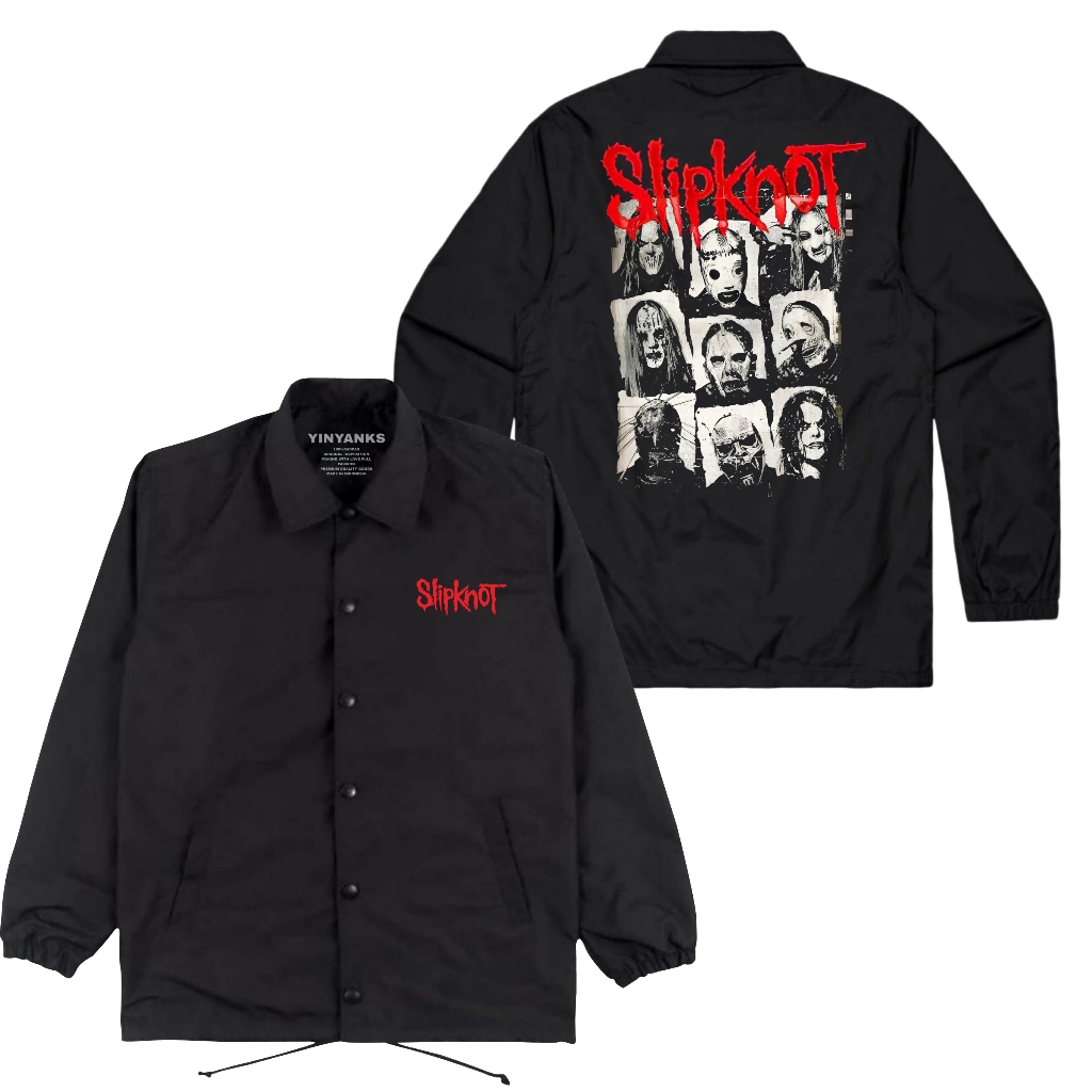 The Getooxs Jacket Coach Slipknot Personil Jacket Unisex warna Hitam