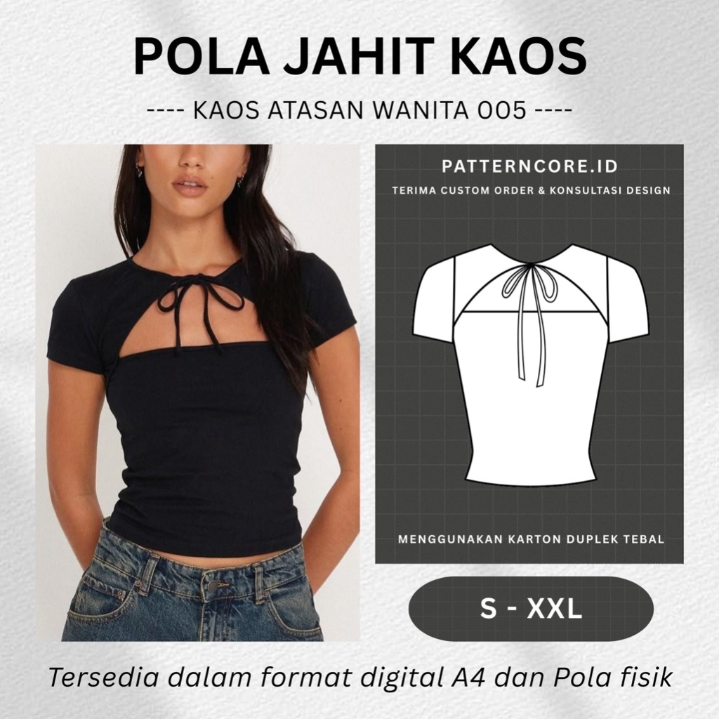 Pola Jahit Instant - Kaos Wanita