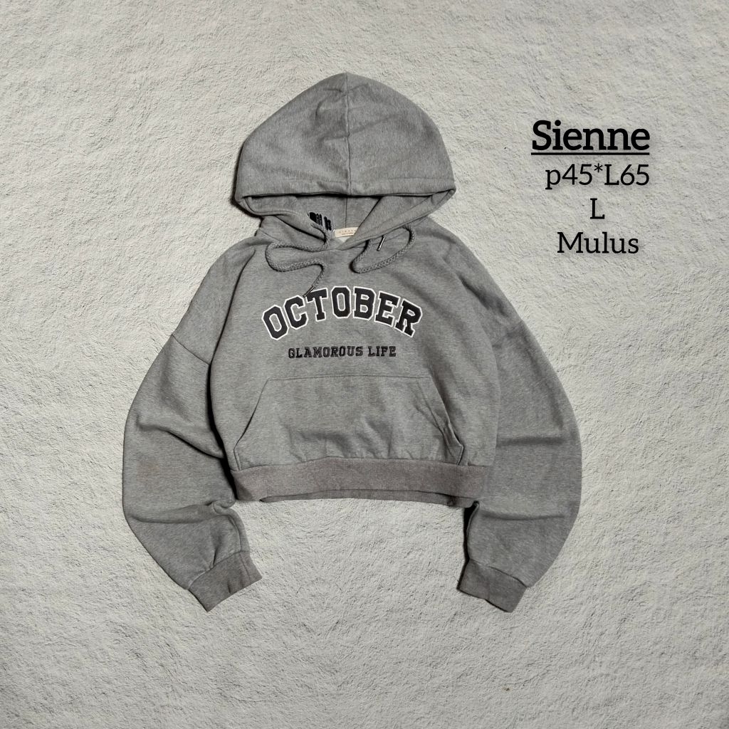 Hoodie crop sienne original 100% (seperti baru)