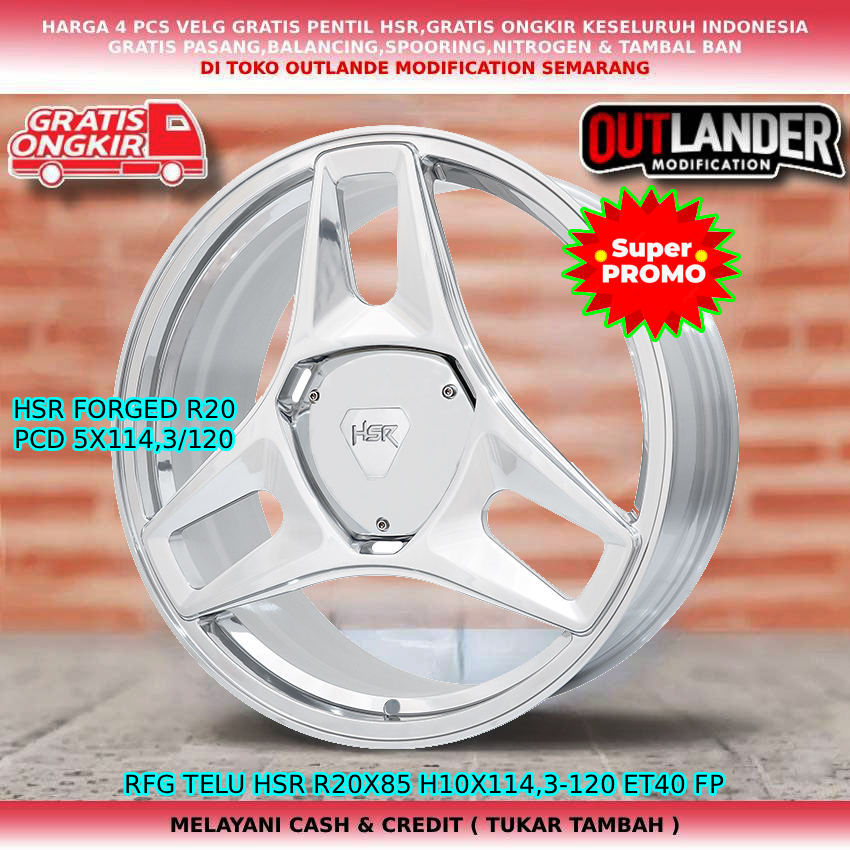 Velg hsr forged velg ring20 velg mobil CR-V|HRV|WR-V|Civic| Accord| BR-V| dll hsr Rfg telu R20