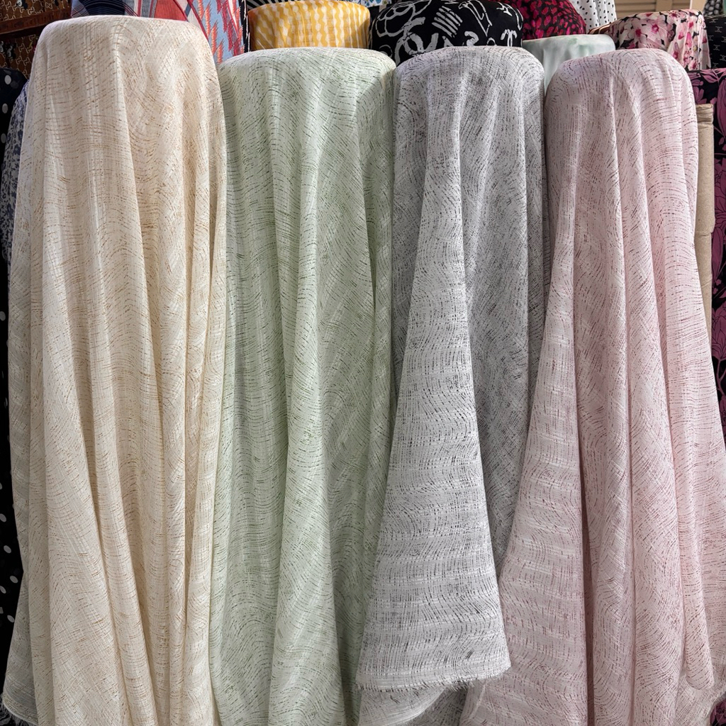 Kain Sifon Yoryu Doby Motif Abstrak – Bahan Fashion Premium untuk Blouse, Dress, Outer, dan Kemeja U