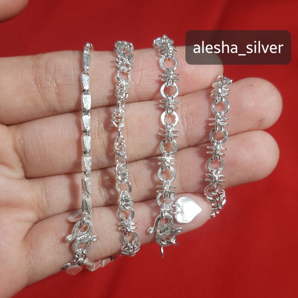 Gelang tangan perak murni untuk anak anak, remaja dan dewasa