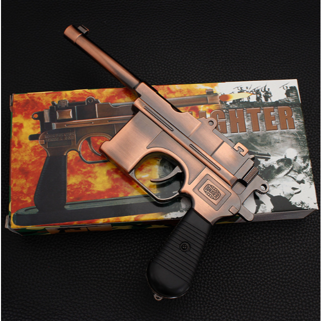 Korek Api Gas Model Pst Mauser Lighter Unik Isi Ulang Plus Stand