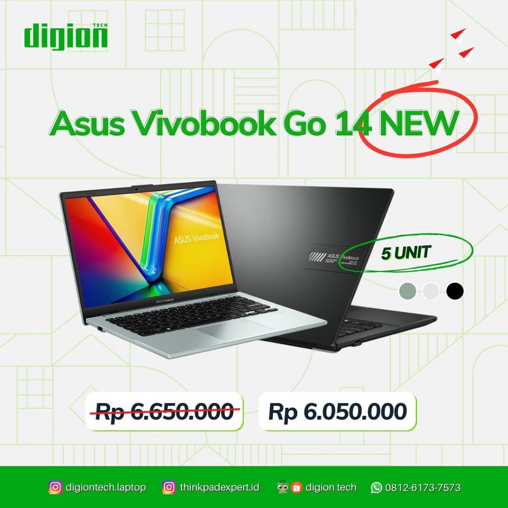 ASUS Vivobook Laptop Go 14 E1404FA AMD Ryzen 3 7320U RAM 8 GB SSD 256 GB LAPTOP ASUS VIVOBOOK