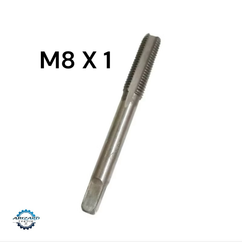 Tap PO Lurus M8 × 1.0 Hss Hand Tap m8×1 Mata Tap ulir drat baut 12 halus