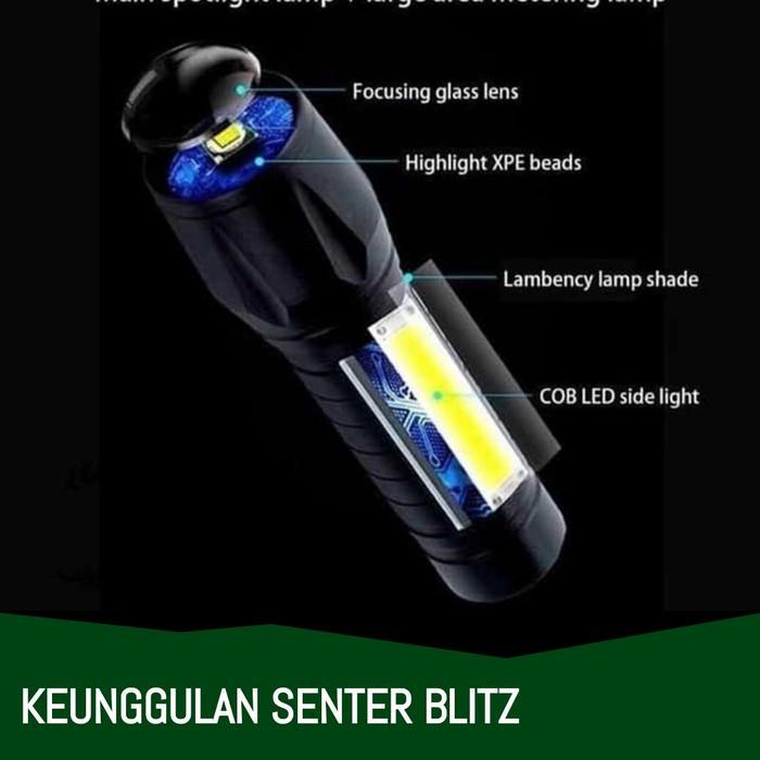 SENTER MINI TERANG ZOOM IN OUT SENTER mini SWAT COB POLICE BIT SENTER SUPER TERANG CAS