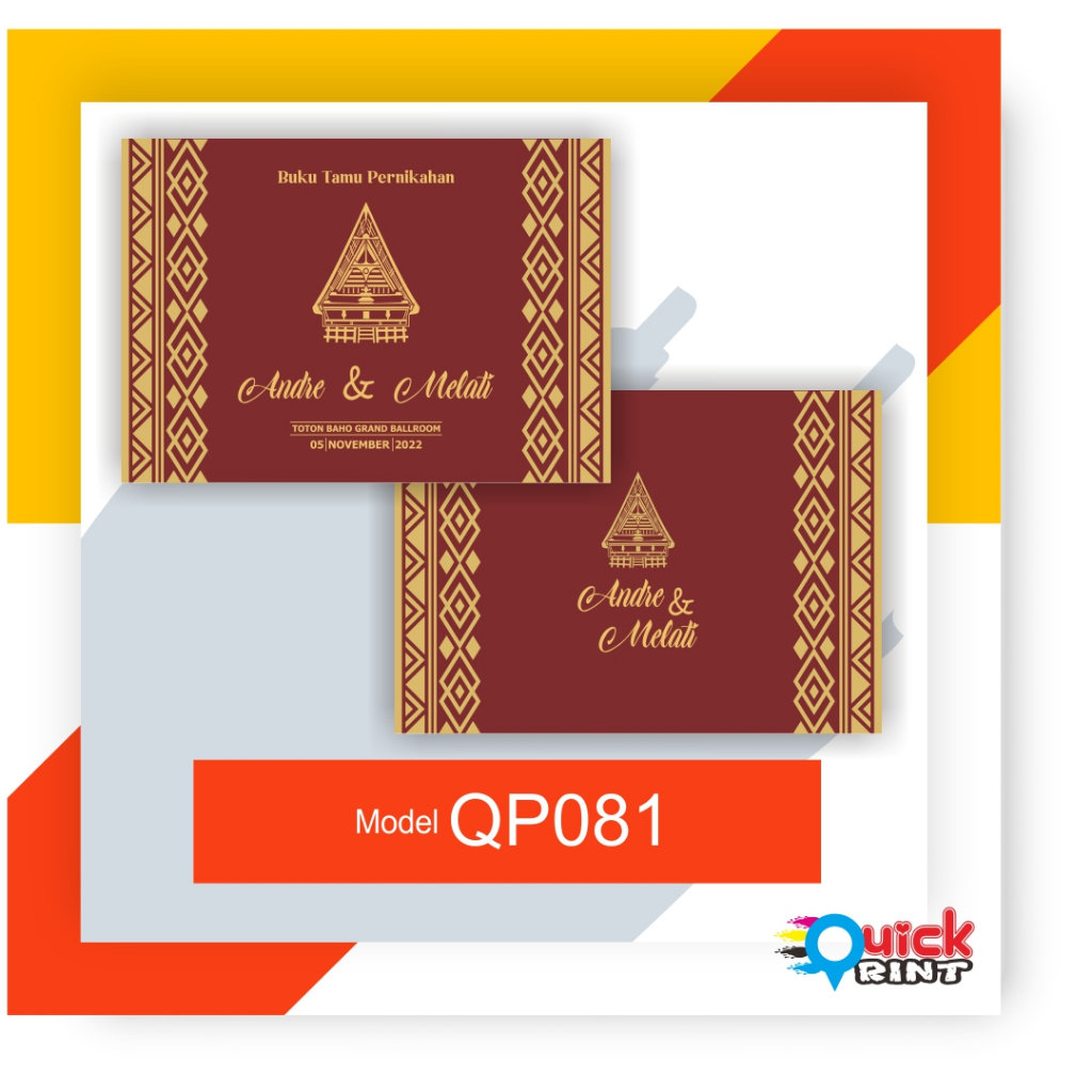 Custom Guest Book / Buku Tamu Pernikahan / Buku Tamu Undangan Adat Batak MODEL QP081
