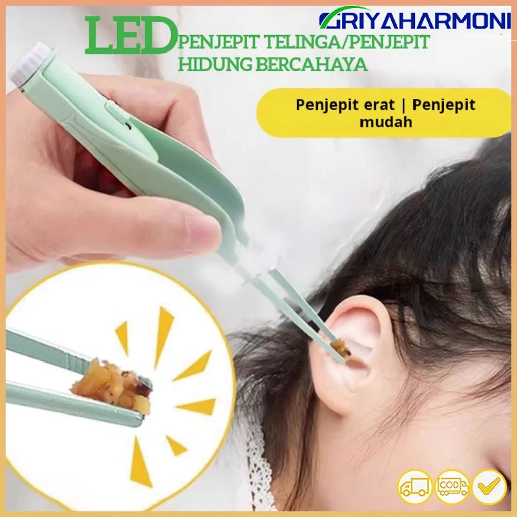 Alat pembersih telinga bercahaya, penjepit telinga, artefak pembersih telinga anak-anak, alat pember