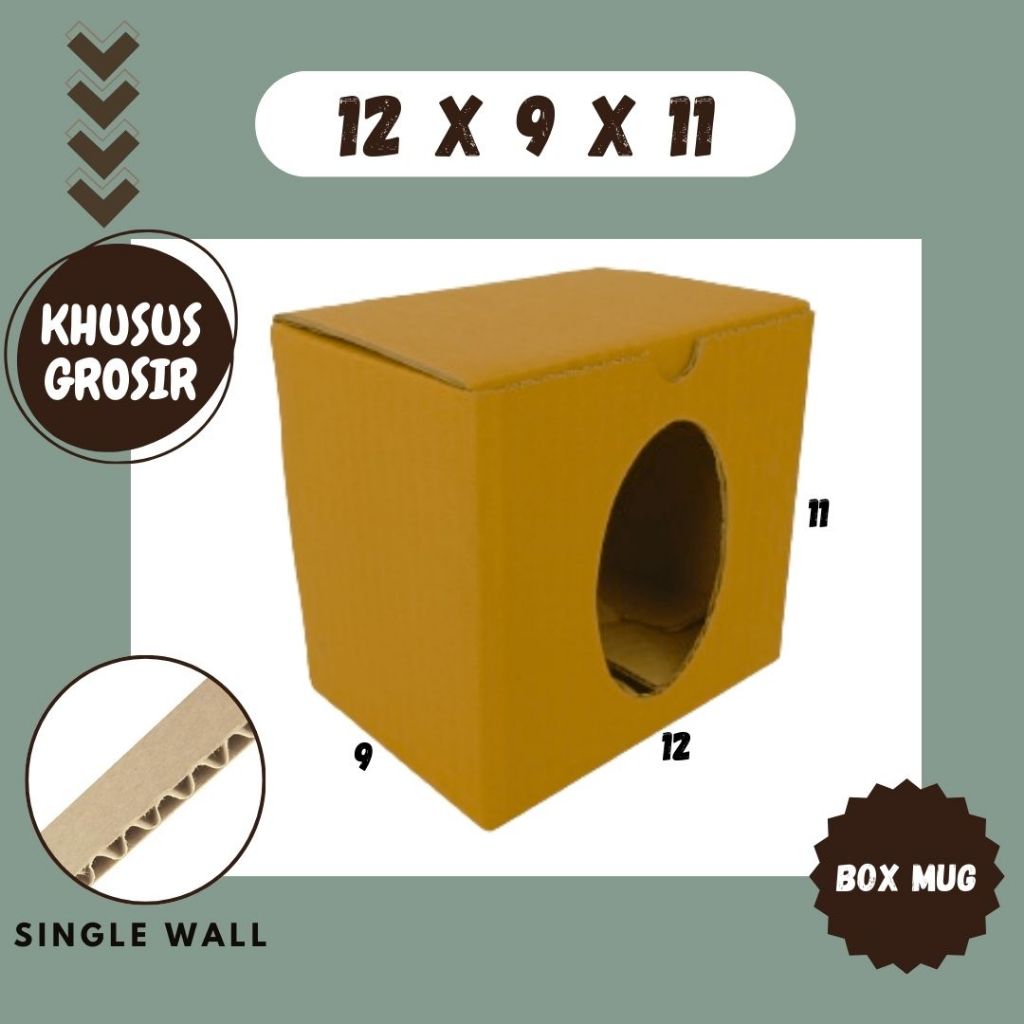 Box Mug 12x9x11 kardus Packing Gelas Kotak Kemasan Karton Dus Gelas Souvenir