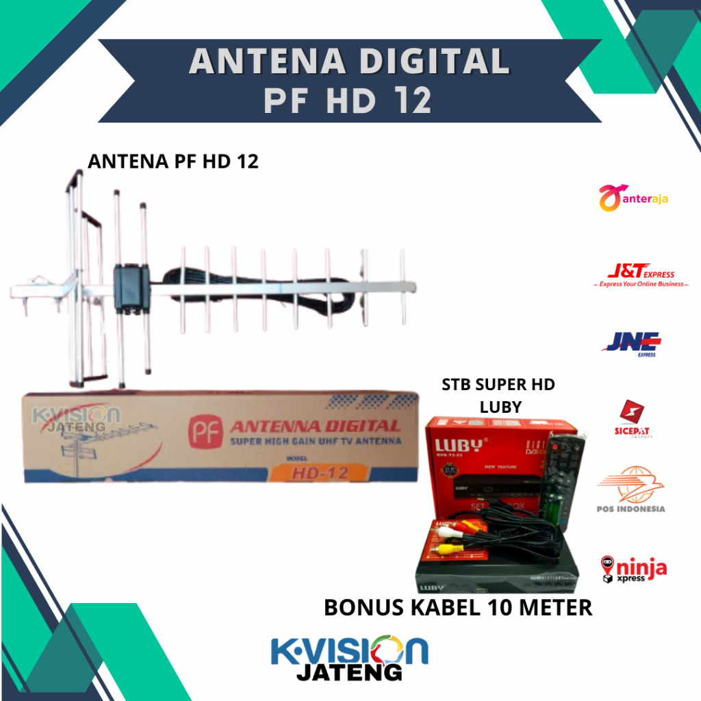 Paket Antena TV Digital PLUS Set Top Box LUBY Untuk Siaran TV Digital TERBARU MURAH