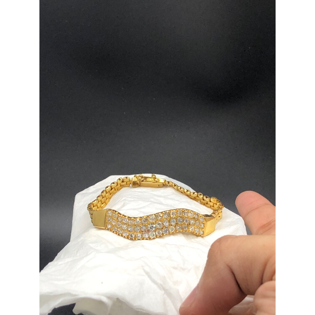 Gelang emas 400 berlian natural menyala berlian banjar berlian eropa