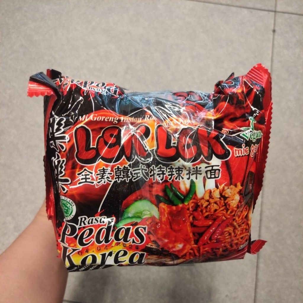 LEK LEK VEGAN MIE GORENG VEGETARIAN RASA PEDAS KOREA (5pcs x 110gr) 550gr