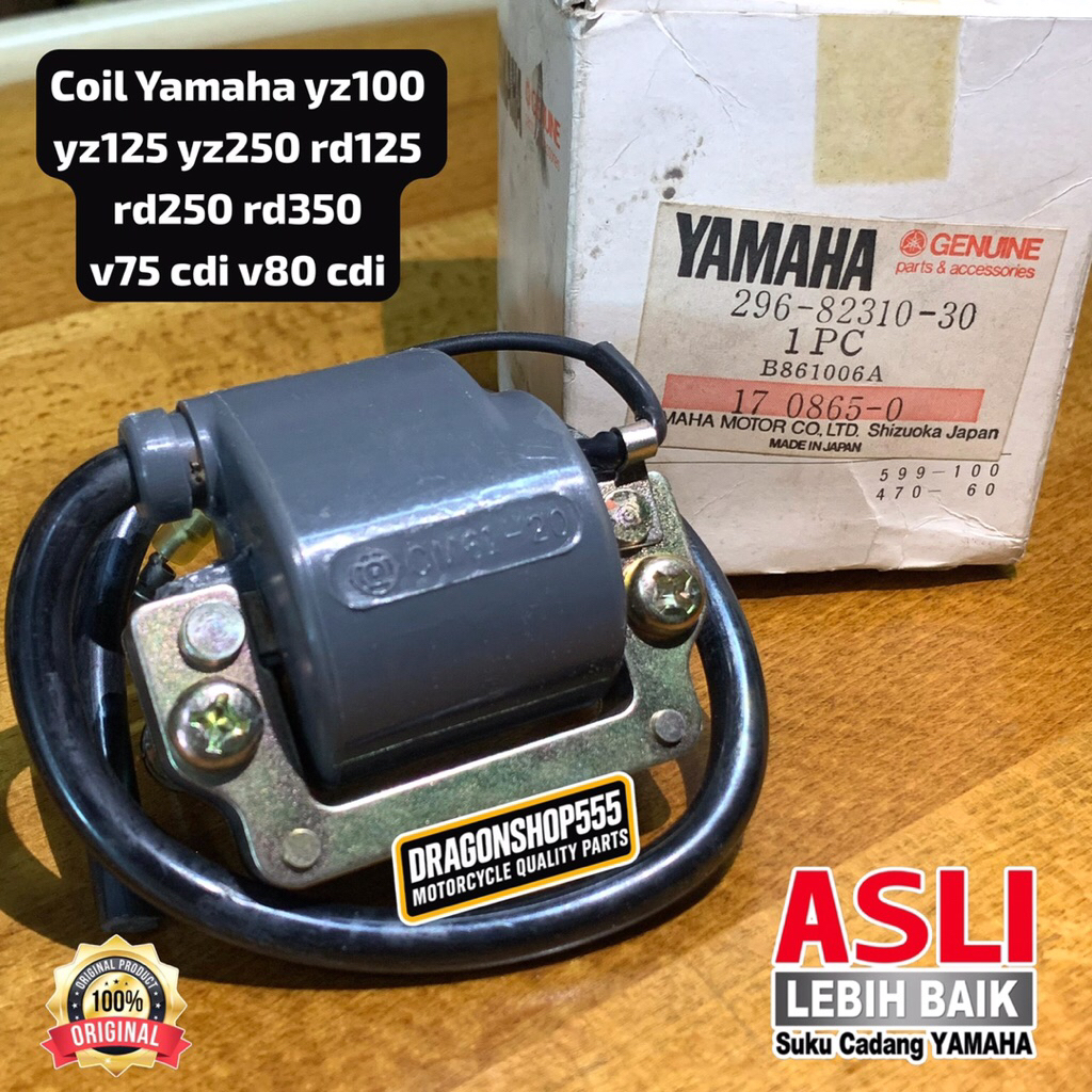 COIL YAMAHA YZ100 YZ125 YZ250 RD125 RD250 RD350 V75 CDI V80 CDI ORI NOS JAPAN 296-82310-30