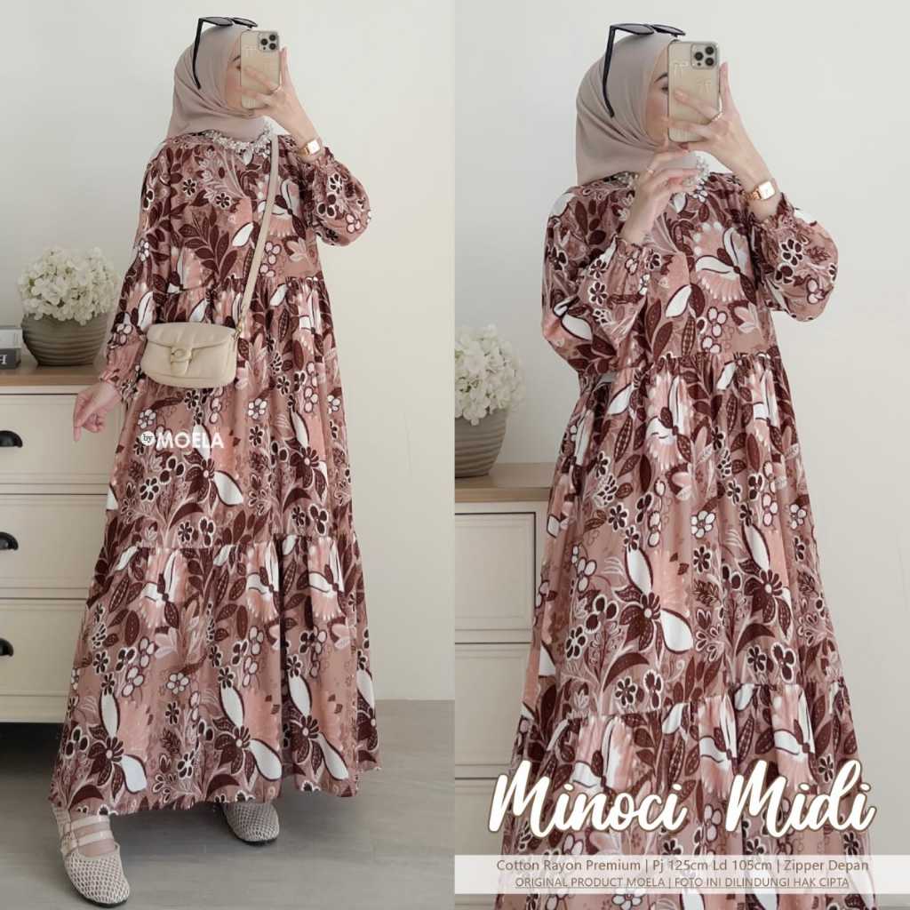 Minoci Midi Original Moela Minoci Moela Cotton Rayon Premium Dress Midi Minoci Moela