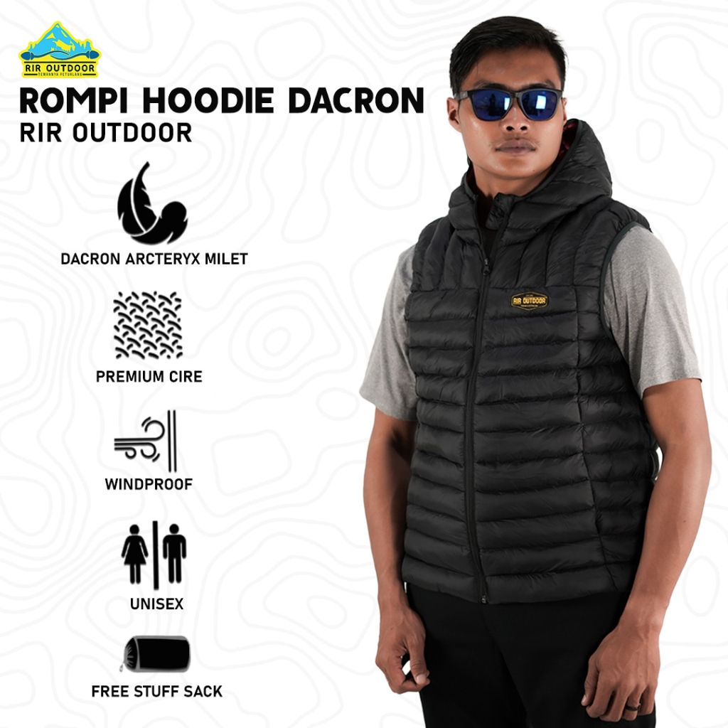 VEST ROMPI HOODIE BULANG RIR OUTDOOR ROMPI LOKAL ROMPI VEST GELEMBUNG DACRON