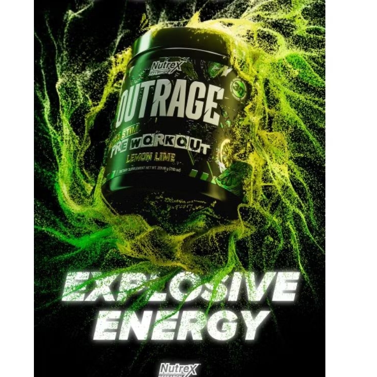 nutrex research outrage 30 serving power energy preworkout out rage