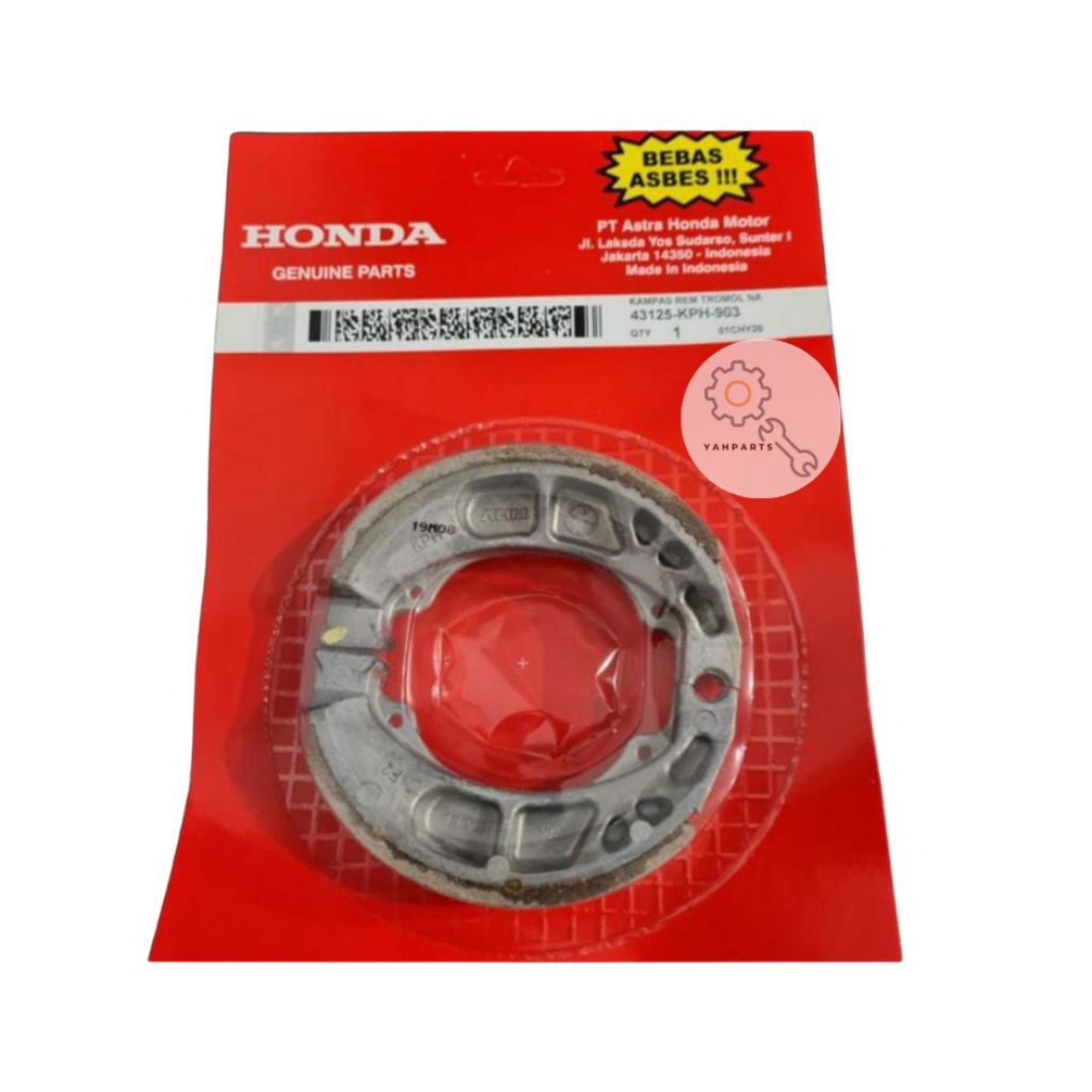 Kampas rem belakang tromol honda Kharisma Supra x 125 Revo 100, Kampas rem KPH