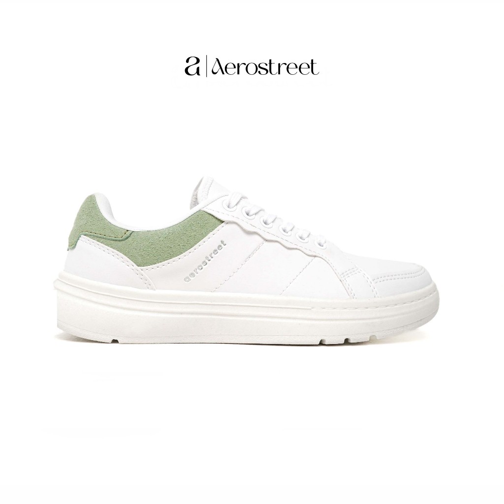 Aerostreet 37-41 Naura Putih Putih Hijau Pastel - Sepatu Sneakers Wanita