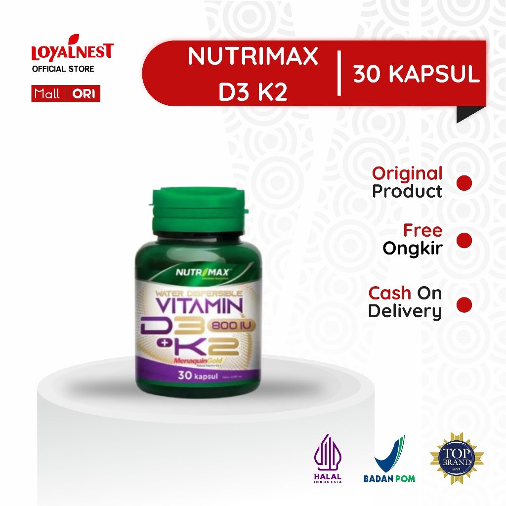 Nutrimax Vitamin D3+K2 / Vit D3 Water Dispersible K2 / Vit D 800 IU K 40 mcg
