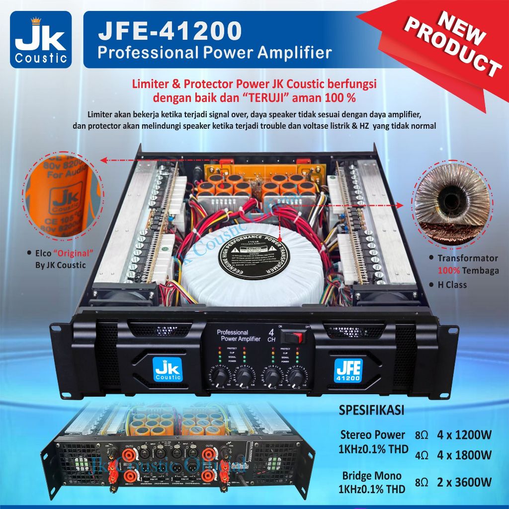 Power JFE 41200 Power Amplifier Jk Coustic JFE 41200