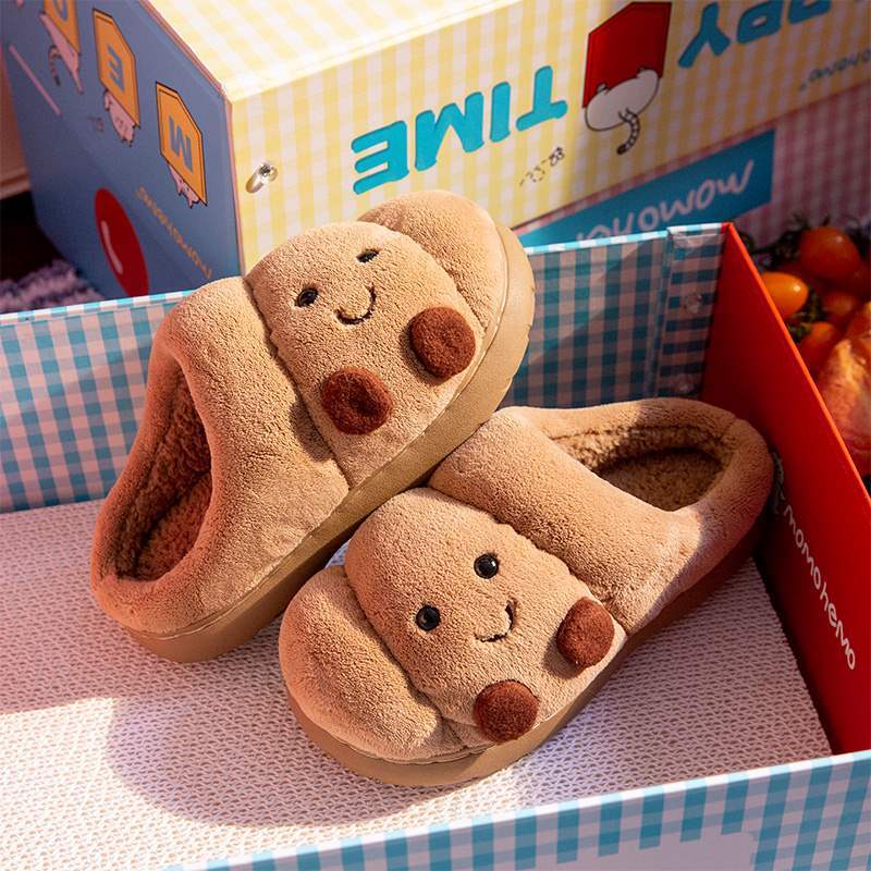 [FAST PO] Jellycat Croissant Plush Slippers – Sandal Rumah Lucu Hangat Estetik Croissant