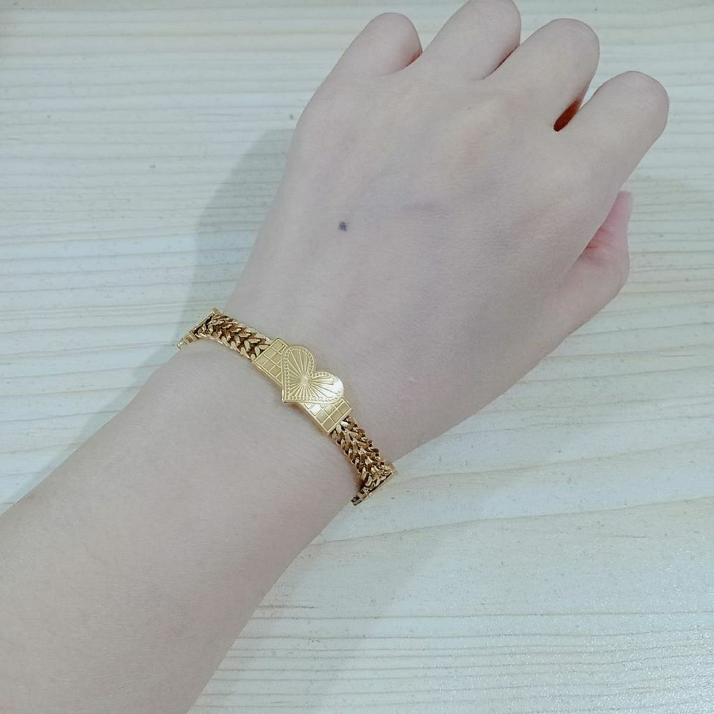 CATHERINE BRACELET / GELANG 3 PLAT SISIK NAGA TITANIUM PREMIUM