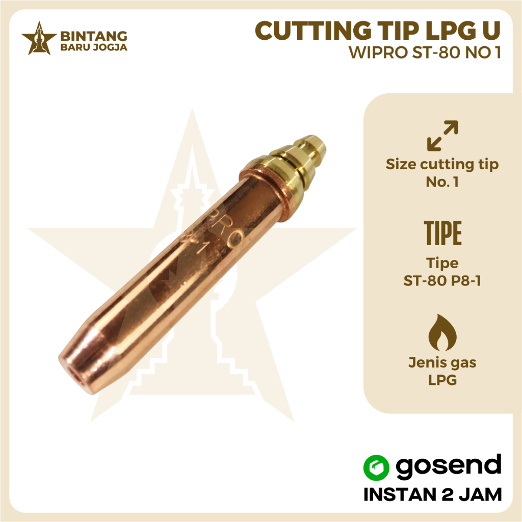 WIPRO CUTTING TIP STRONG 8 NO 1 / NOZZLE TIP STRONG 8 ST8 NO 1 LPG