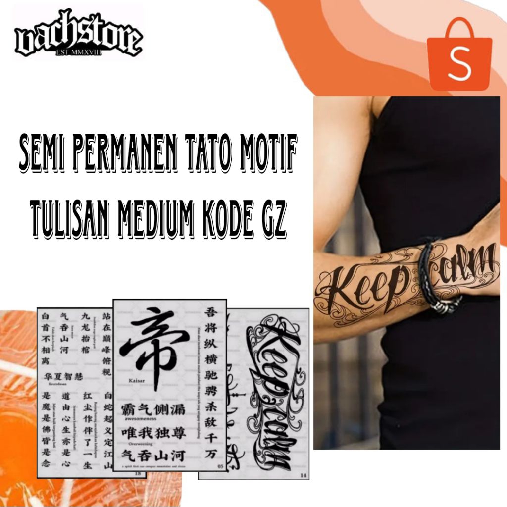 Tato Semi Permanen Motif Tulisan Arab Korea Inggris
