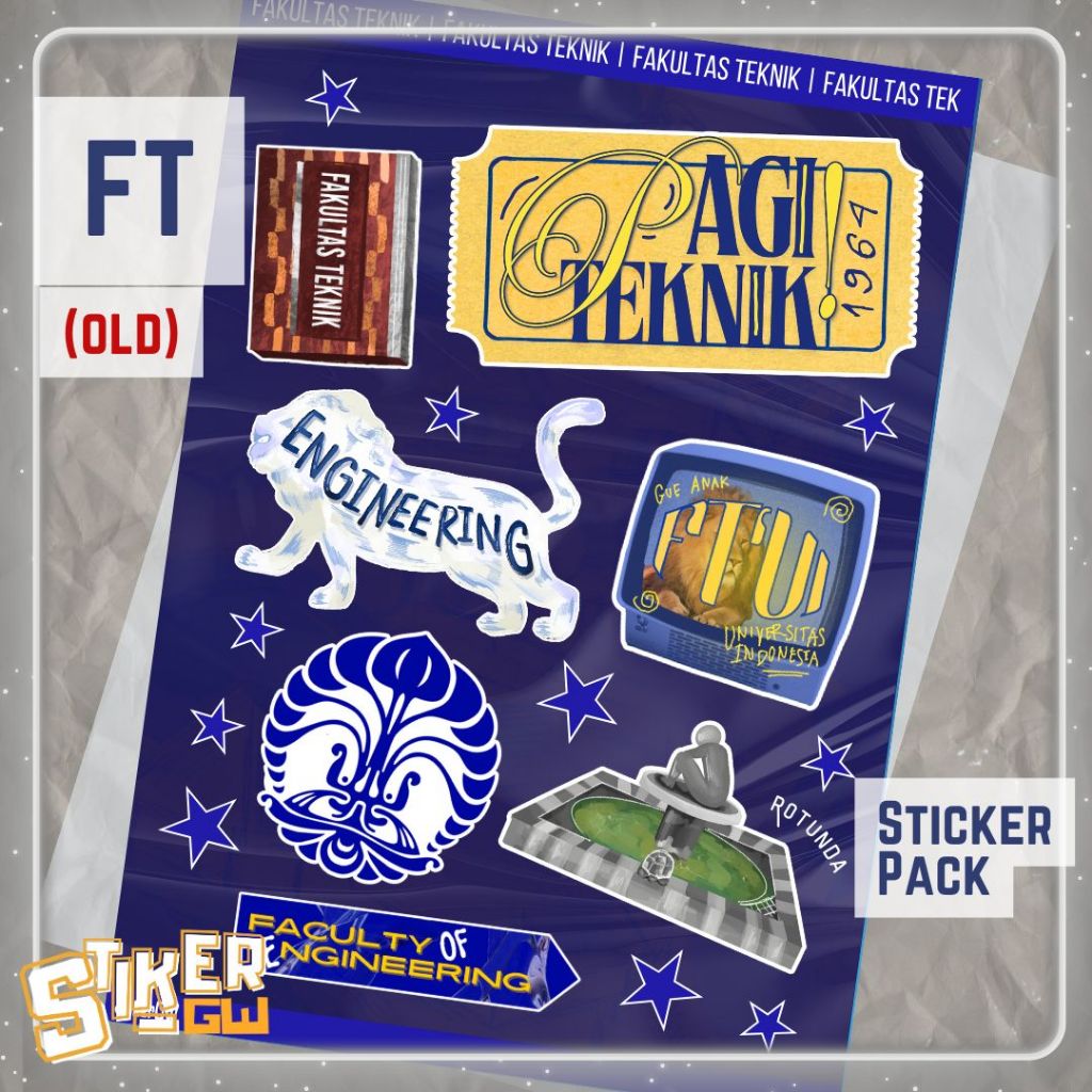 [BERIZIN RESMI] Sticker Pack FT UI - OLD | STIKER FAKULTAS TEKNIK UNIVERSITAS INDONESIA | StikerGW