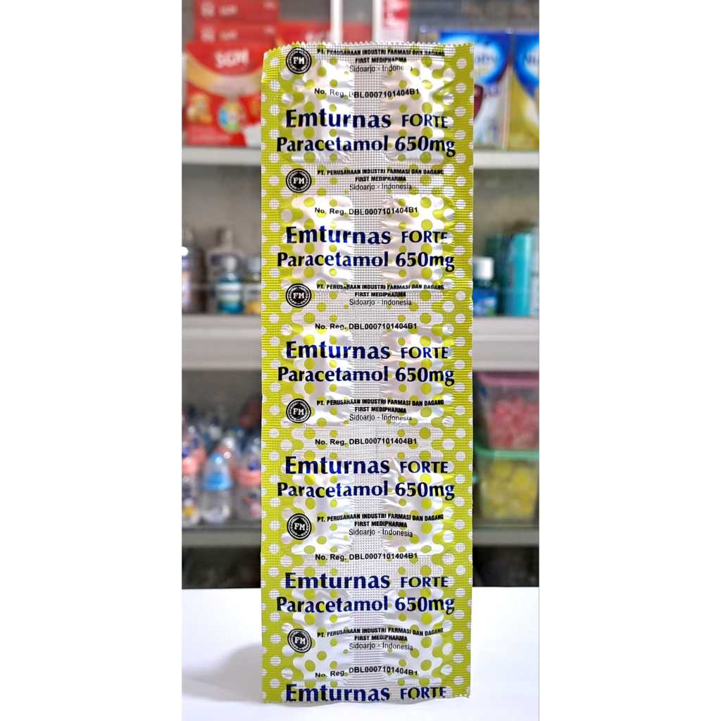 Emturnas Forte 650MG 𝟏 𝐒𝐓𝐑𝐈𝐏 𝐈𝐒𝐈 𝟏𝟎 𝐓𝐀𝐁𝐋𝐄𝐓 - Meredakan Nyeri Otot, Demam, Sakit Kepala dan Gigi