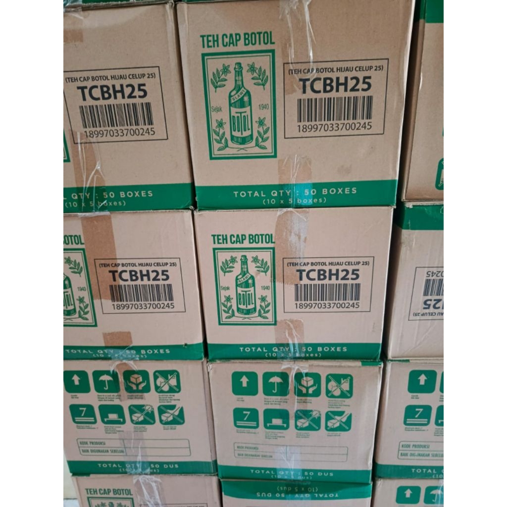 Teh celup cap botol hijau 25 kantong 1 dus ( 10 slop X 5 box)