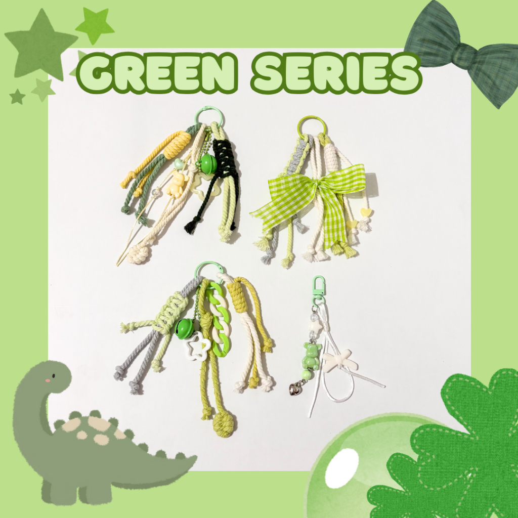 [ GREEN] Bag charm GREEN LIME Matcha series Hijau lucu aesthetic gantungan kunci tas tumblr koper ke