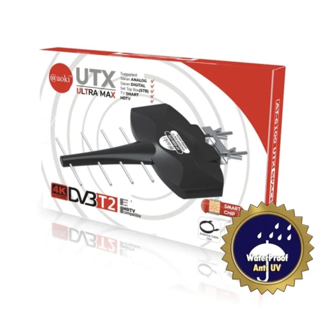 Antena TV Digital Aoki UTX Ultra Max Anti Air Full HD 4K Bisa 2 TV