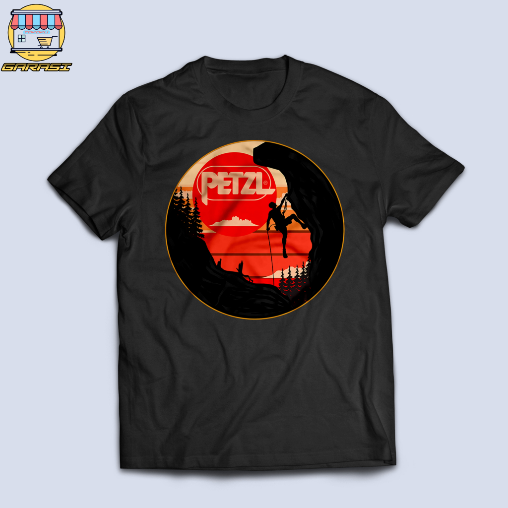 garasi tokoku kaos pendaki gunung unisex pria dan wanita Petzl logo bulat baju outdoor