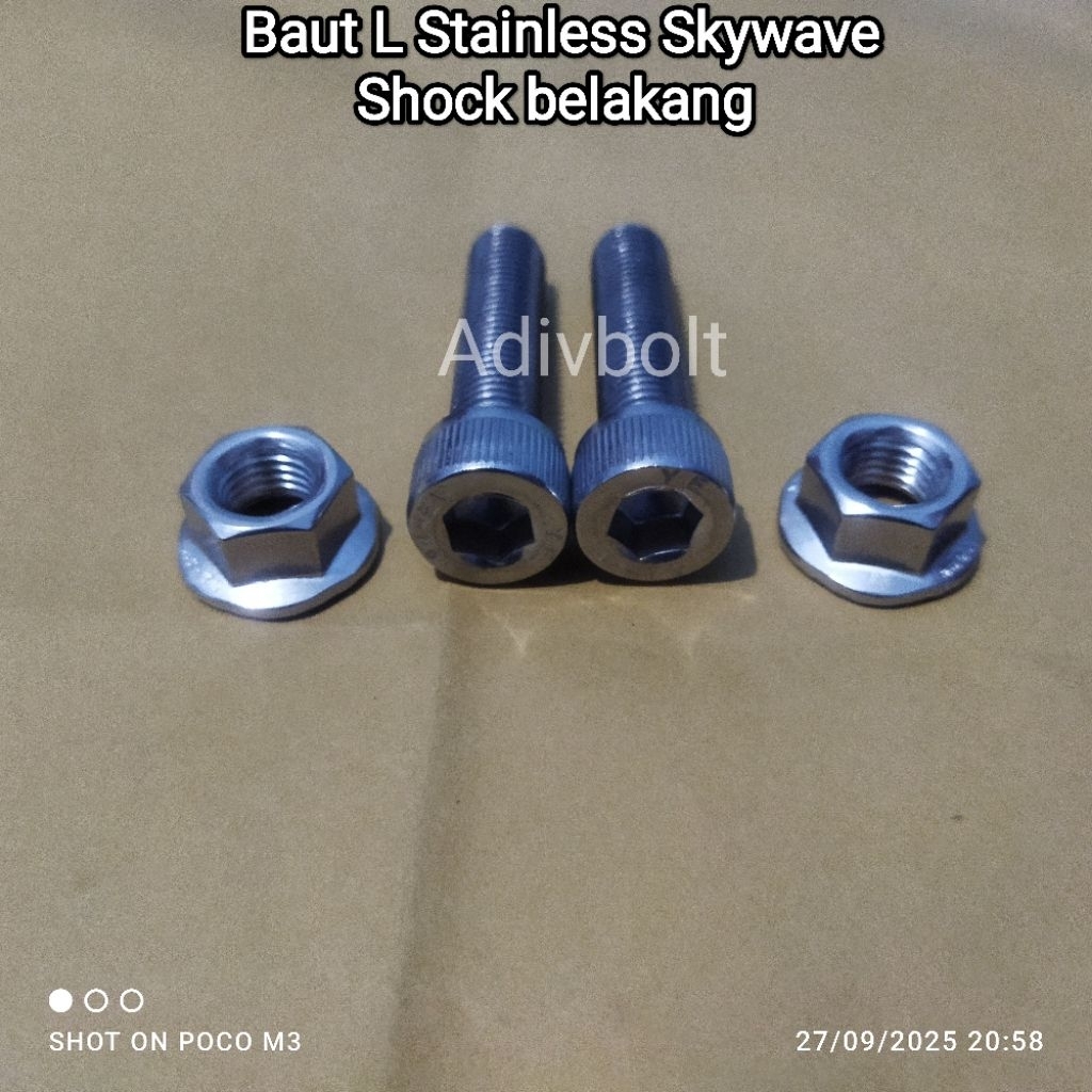 Baut Shock belakang skywave kunci L shock belakang suzuki skywave Stainless steel