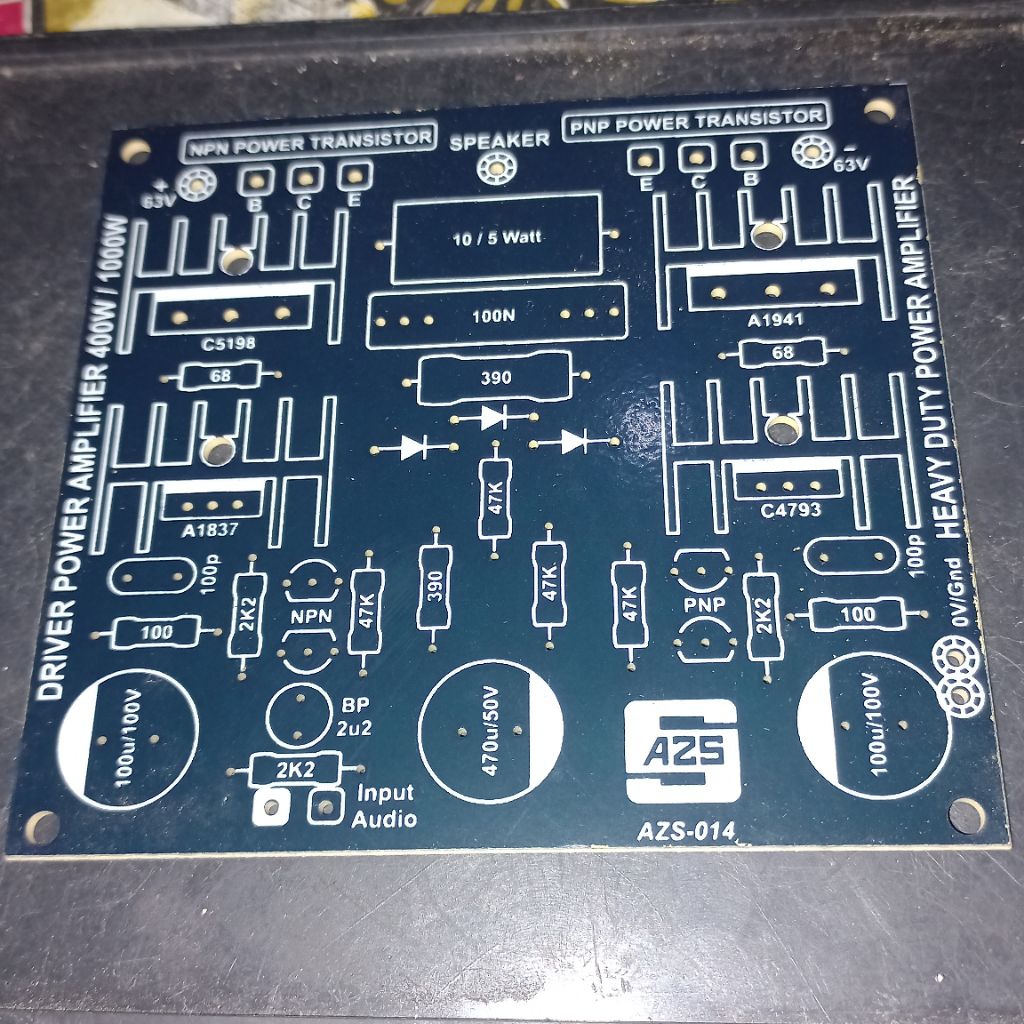 PCB 2 tingkat simetris PERTINAK ampli power amplifier kit driver fr2 Fajar